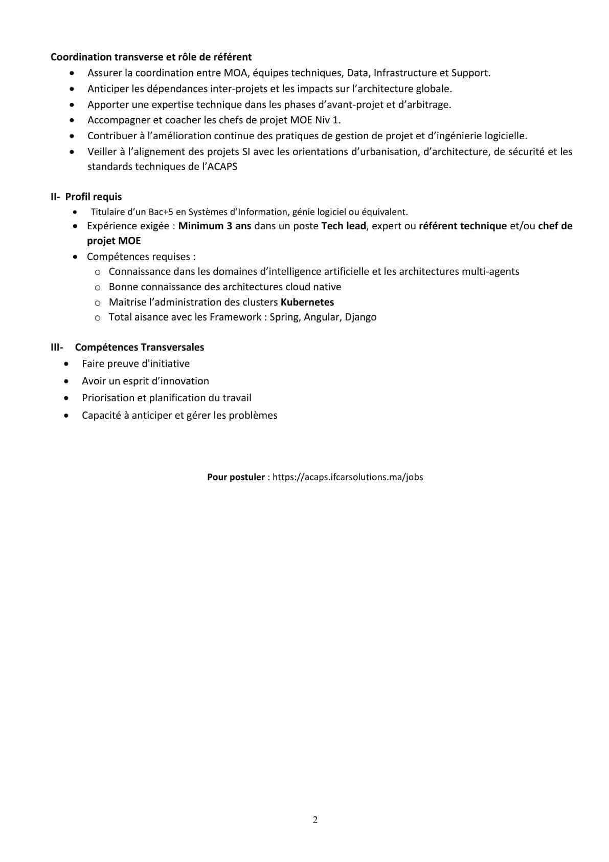 Concours Recrutement ACAPS 2026 (2 Postes)