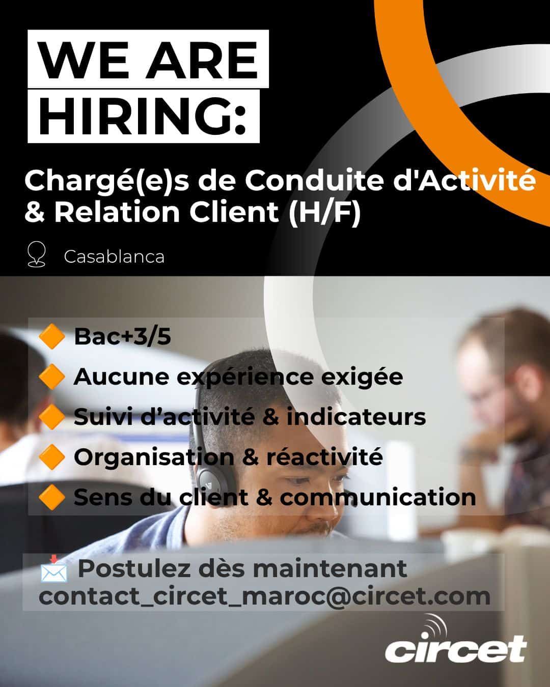Circet Morocco recrute des jeunes diplômés pour des postes clés en Casablanca