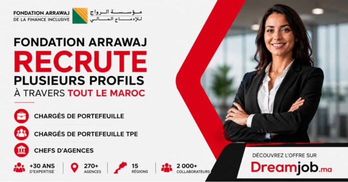 Fondation Arrawaj publie des postes de Chargés de Portefeuille en CDI dans tout le Maroc
