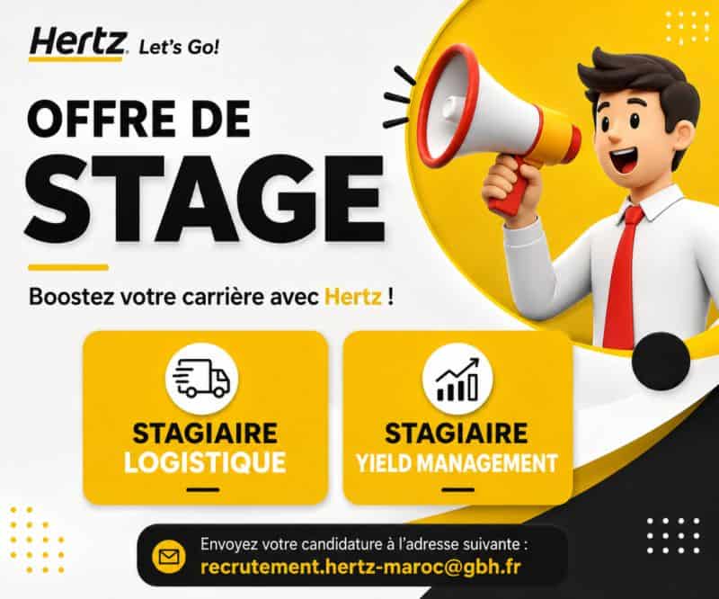 Hertz Maroc publie deux stages en Logistique à Casablanca
