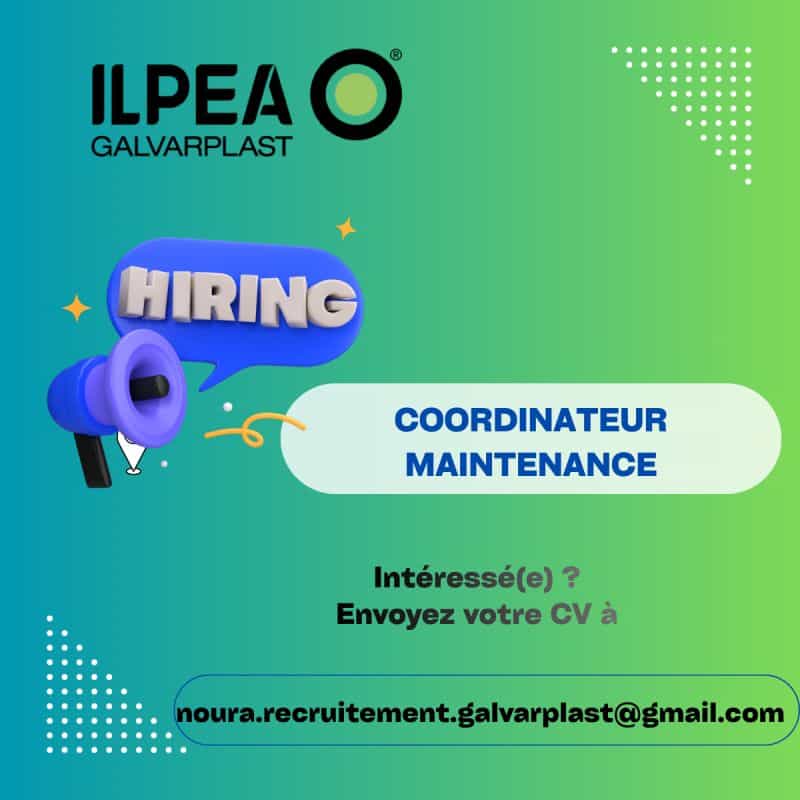 ILPEA Galvarplast ouvre deux postes à Tanger CDI