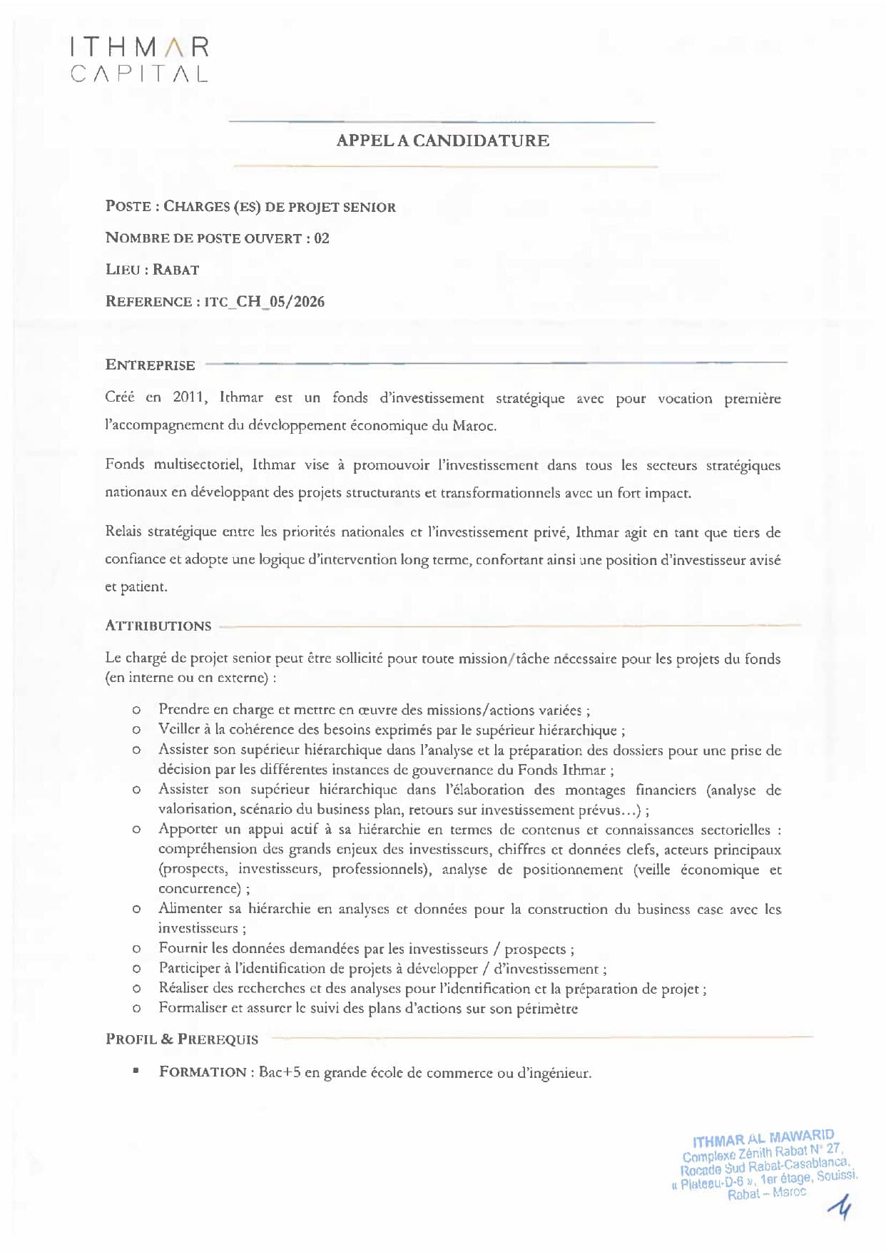 ITHMAR Capital ouvre ses portes aux talents pour sa campagne de recrutement 2026
