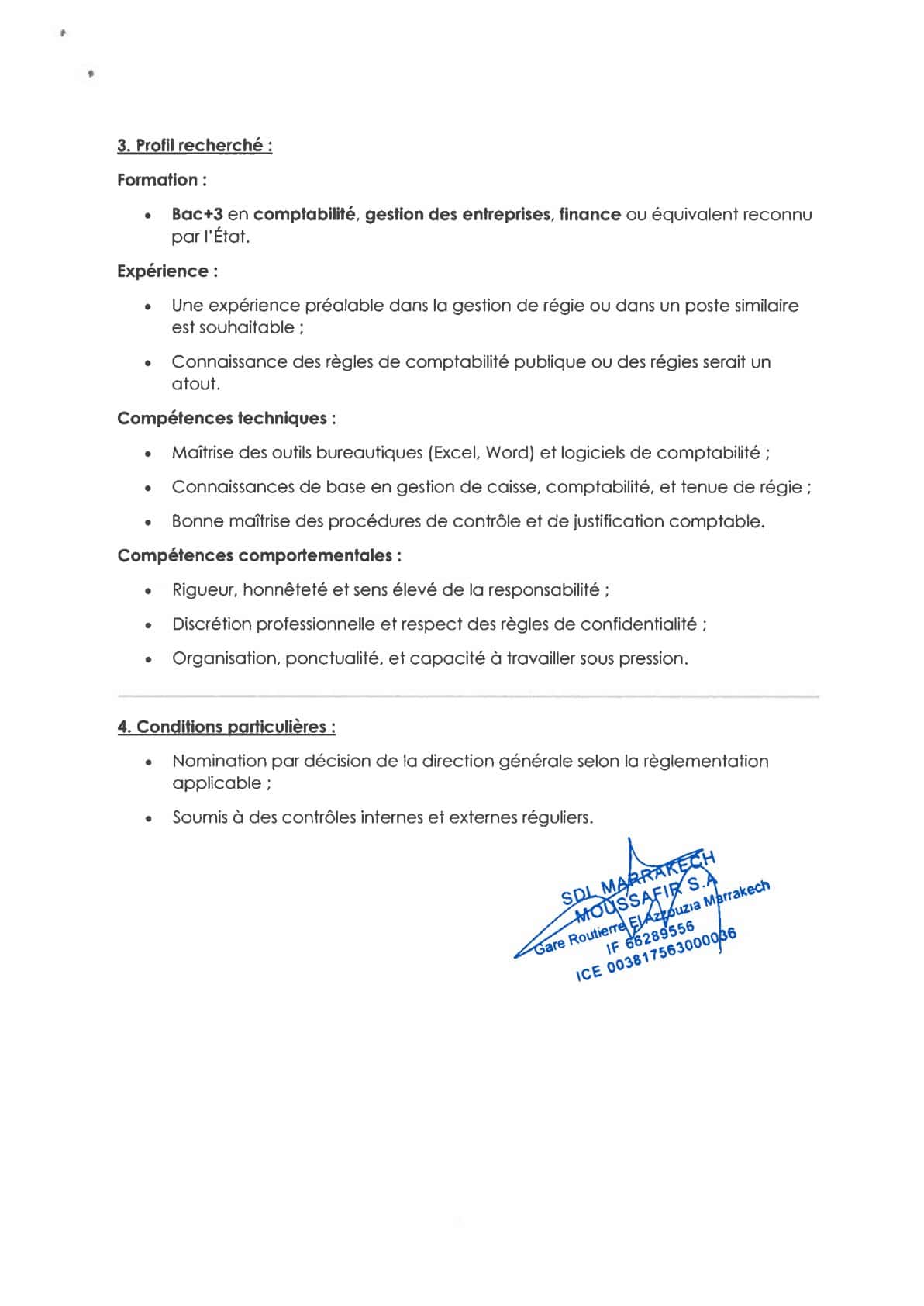 Concours de Recrutement SDL Marrakech Moussafir 2026 (2 Postes)
