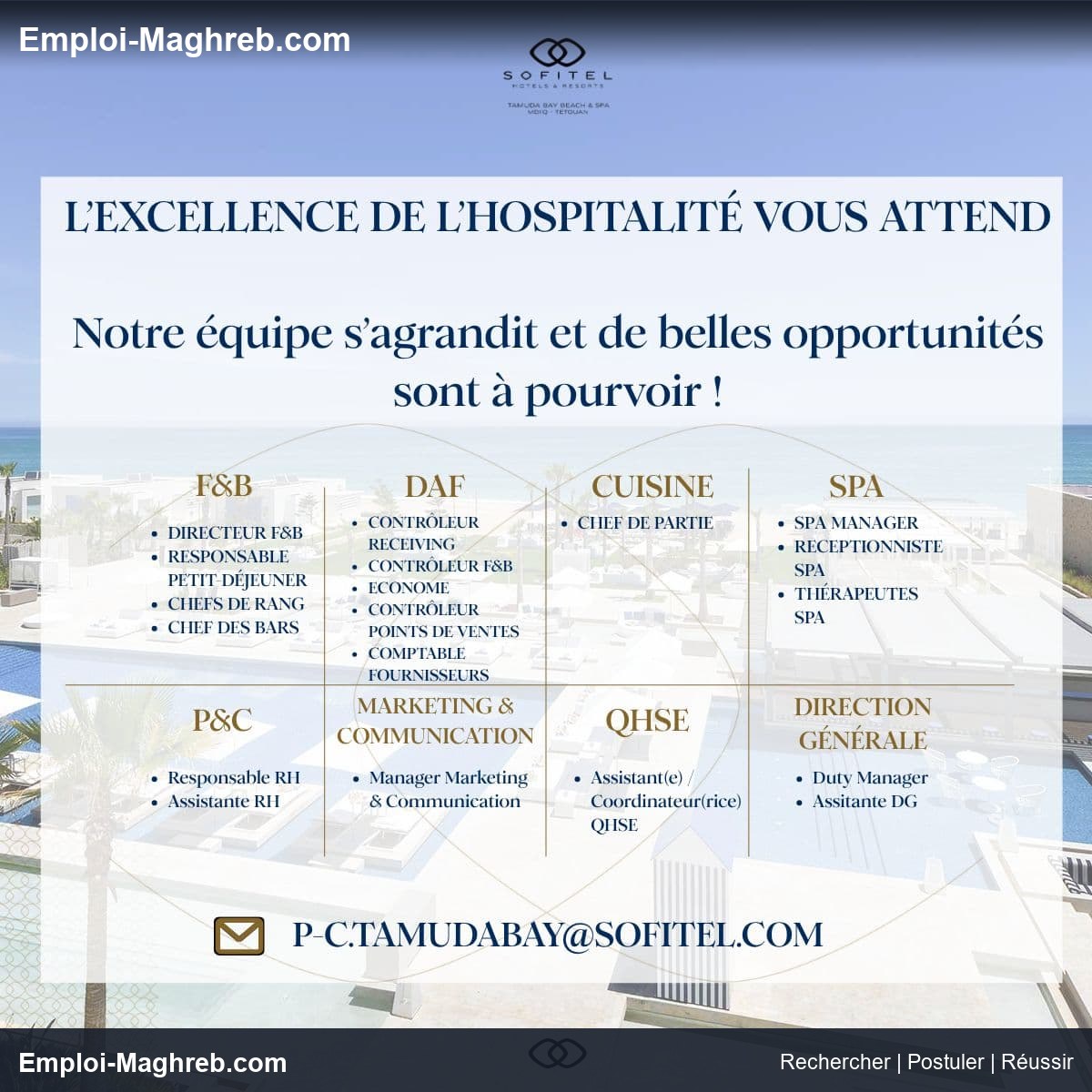Sofitel Tamuda Bay Beach & Spa publie 19 postes Tétouan CDI